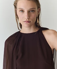 Mango Women's Cape And Slits Jumpsuit