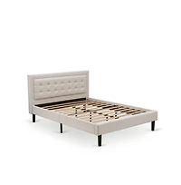 East West Furniture 2-Piece Fannin Bedroom Furniture Set with Queen Bed and a Modern End Table
