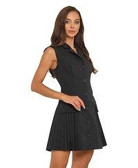 Alex & Sophia Women's Sleeveless Collared Neck Dress