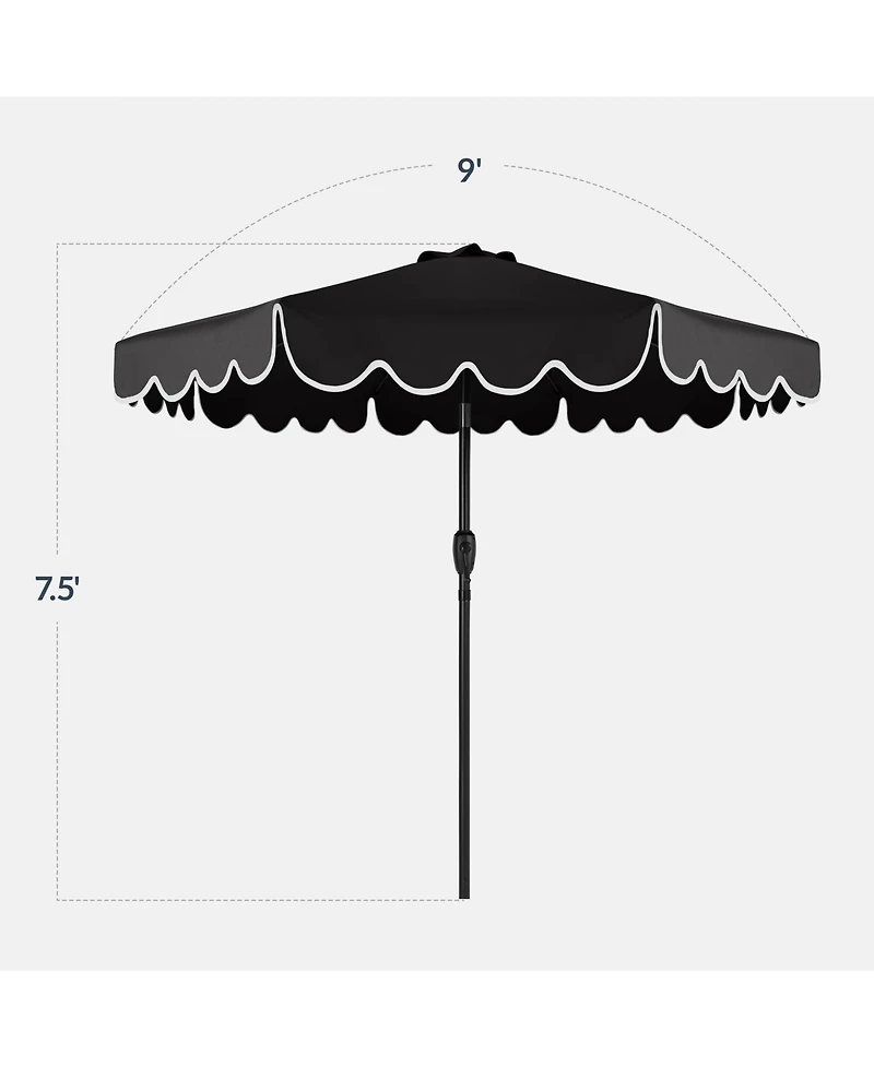 Best Choice Products 9ft Patio Market Umbrella with Scallop Trim, Fade-Resistant, Crank and Tilt, Wind Vent