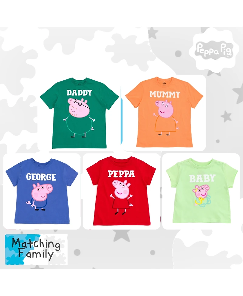 Peppa Pig Boys' and Girls' Cotton Graphic Crewneck T-Shirt
