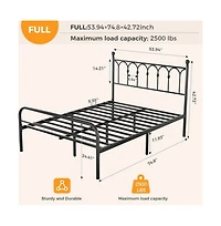 Slickblue Metal Platform Bed Frame with Steel Slats and Underbed Storage
