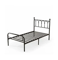 Slickblue Metal Platform Bed Frame with Steel Slats and Underbed Storage