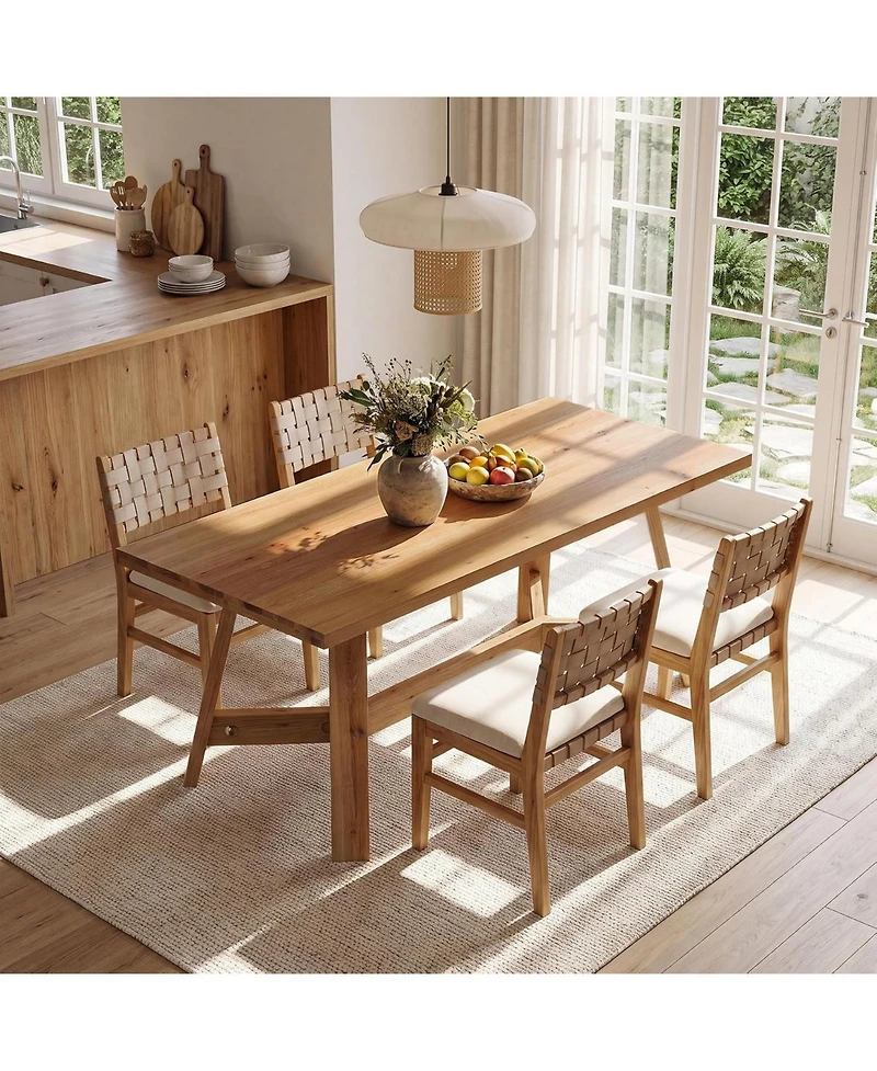 Tribesigns Dining Table,Farmhouse Brown Dinner Tables