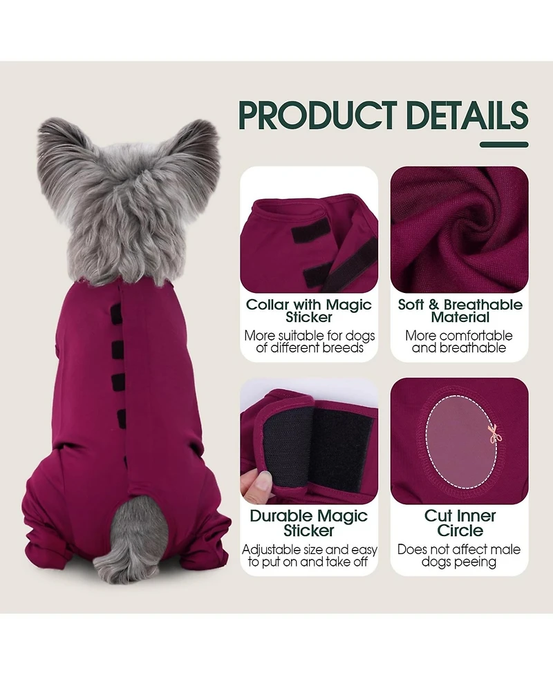 Rear Leg Recovery Onesie Surgical Suit for Dogs, Post-Surgery Wound Protection and Licking Prevention
