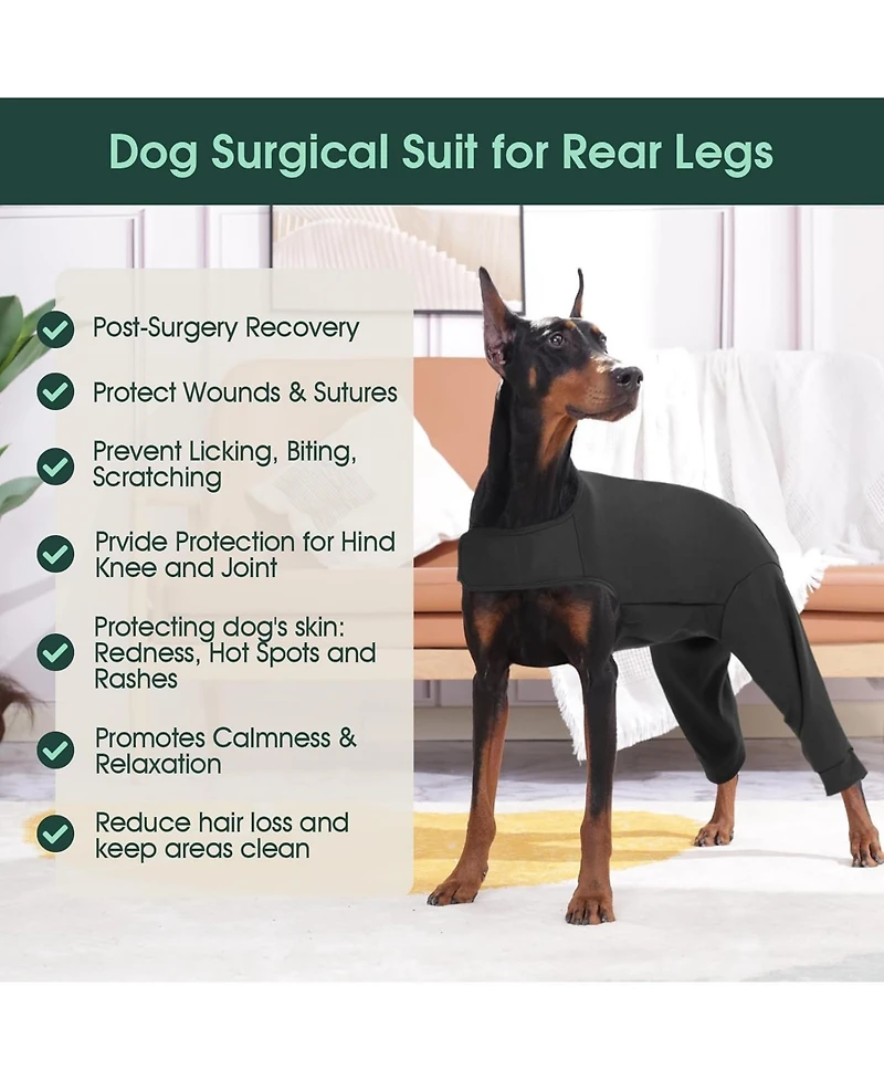 Rear Leg Recovery Onesie Surgical Suit for Dogs, Post-Surgery Wound Protection and Licking Prevention