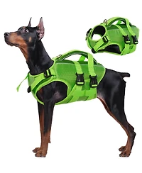 High-Flotation Ripstop Reflective Safety Life Vest for Dogs with Rescue Handle