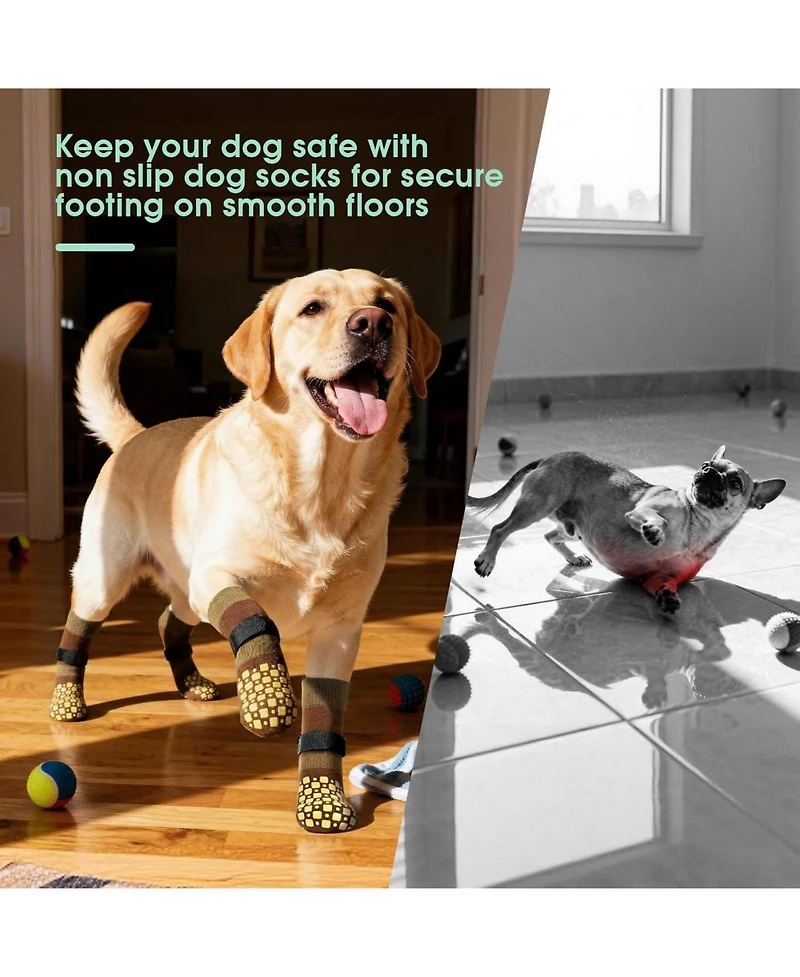 Double-Sided Grip Knit Paw Protection Socks for Dogs