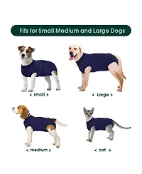 Cotton-Blend Post-Surgery Recovery Bodysuit Onesie for Dogs
