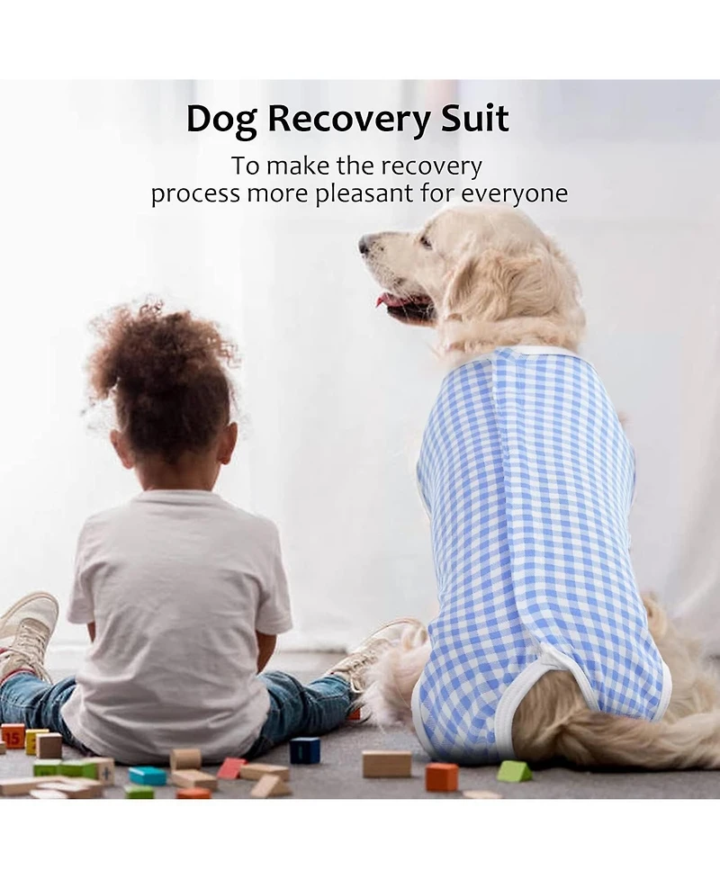 Cotton-Blend Surgical Recovery Suit for Dogs and Cats, E-Collar Alternative Onesie