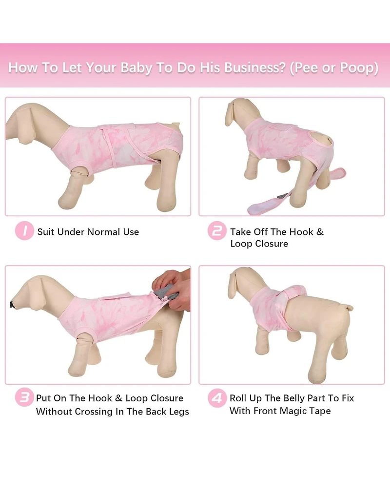 Soft Cotton Recovery Bodysuit for Dogs, Post-Surgery Protective Suit with Anti-Licking Design