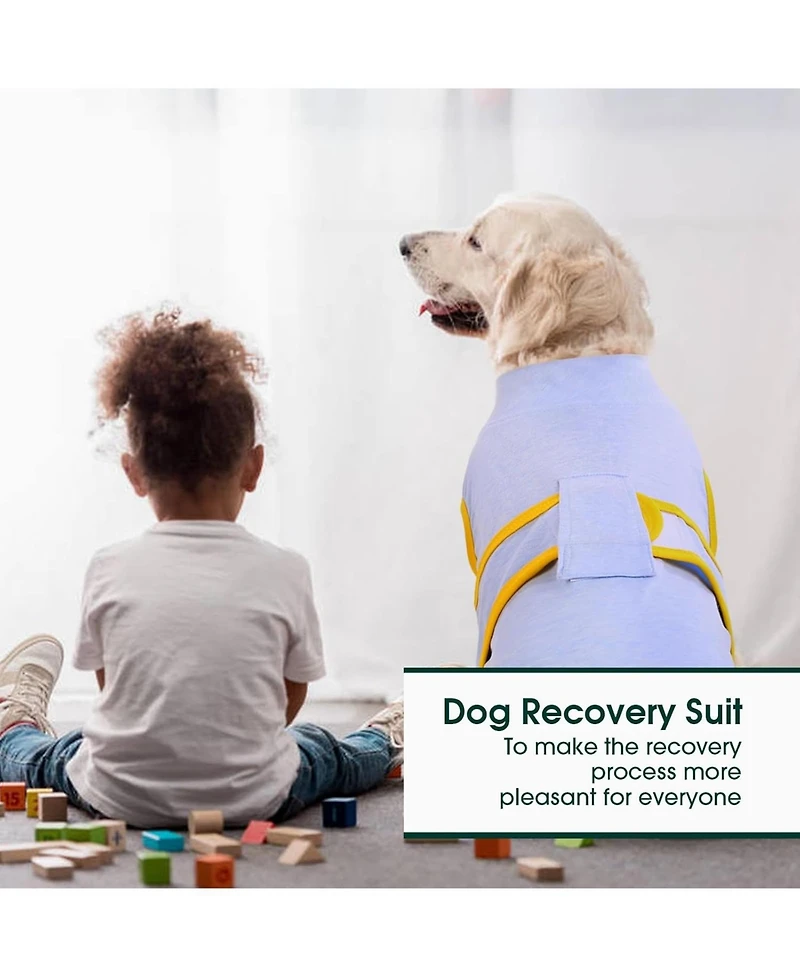 Soft Breathable Recovery Suit for Dogs and Cats, Post-Surgery Onesie with Cone-Free Wound Protection