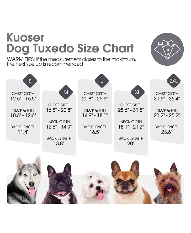 Formal Tuxedo and Bandana Two-Piece Set for Dogs