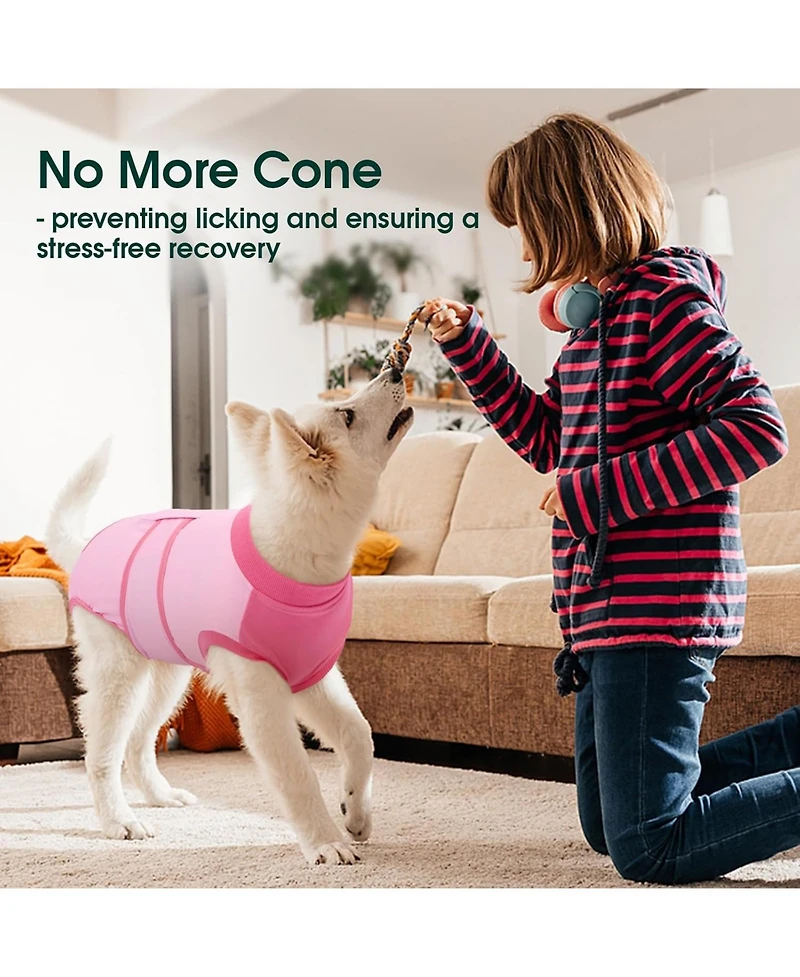 Cotton-Spandex Post-Surgery Recovery Bodysuit Onesie for Dogs