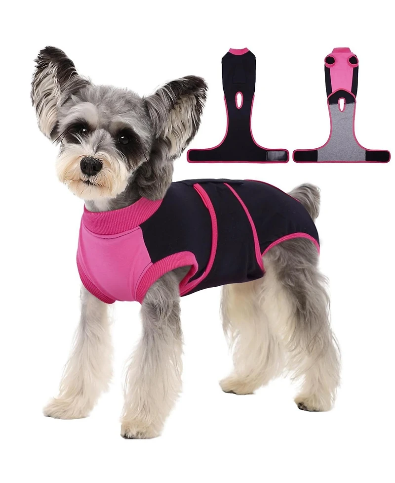 Cotton-Spandex Post-Surgery Recovery Bodysuit Onesie for Dogs