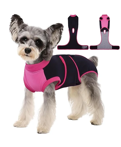Cotton-Spandex Post-Surgery Recovery Bodysuit Onesie for Dogs