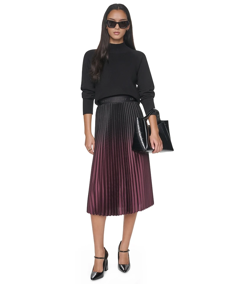 Dkny Women's High-Waisted Pleated Midi Skirt