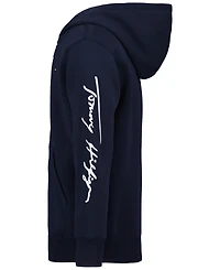 Tommy Hilfiger Boys' 8-20 Signature Full Zip Kangaroo-Pocket Cotton-Polyester Blend Hoodie
