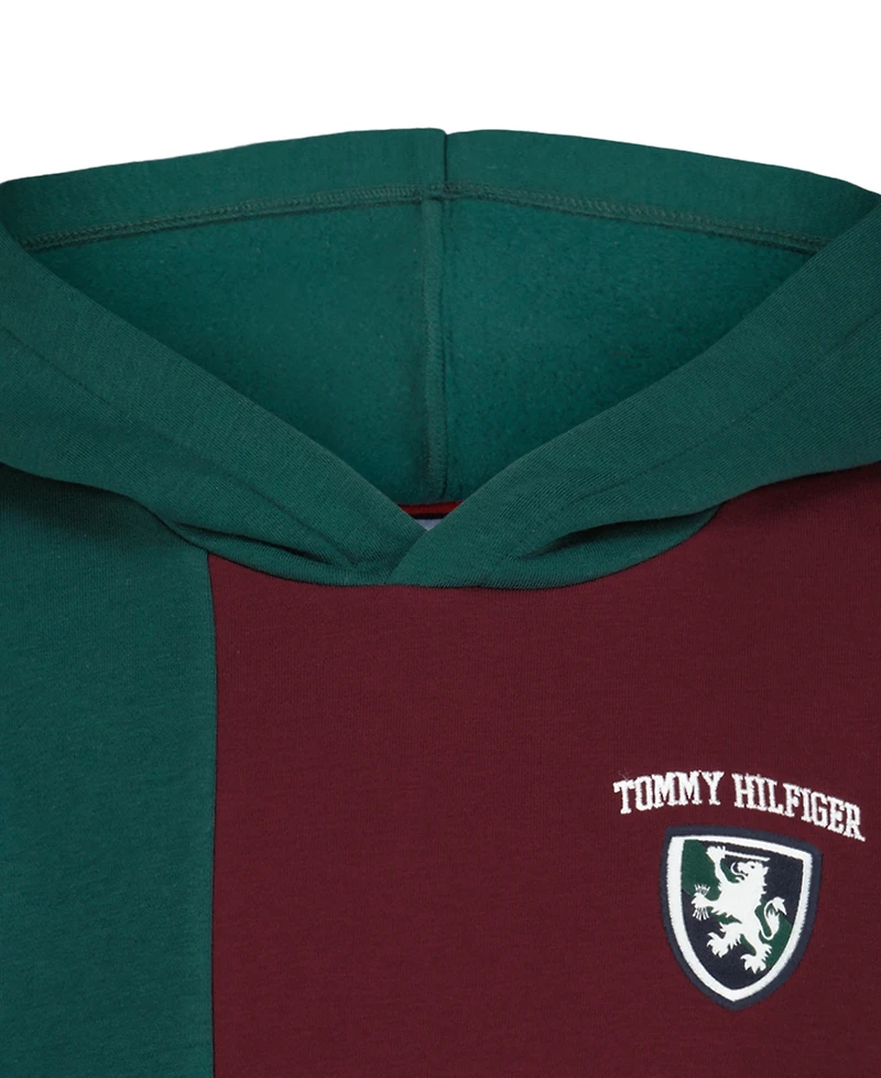 Tommy Hilfiger Boys' 8-20 Griffin Badge Colorblock Kangaroo Pocket Cotton-Polyester Blend Pullover Hoodie