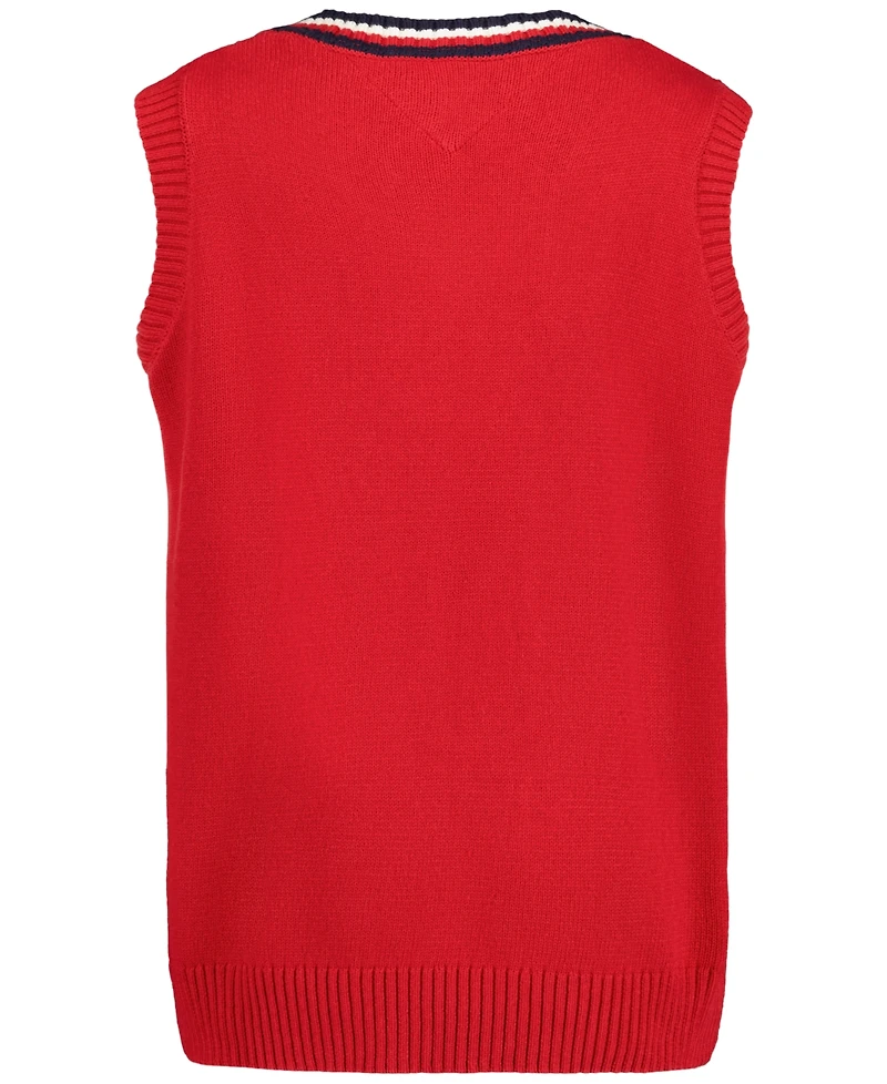Tommy Hilfiger Boys' 8-20 Cable V-Neck Sweater Vest, Created for Macy's