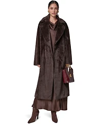 Donna Karan New York Women's Faux Fur Belted Coat