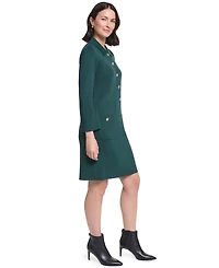 Jessica Howard Petite Long-Sleeve Button-Front Shift Sweater Dress