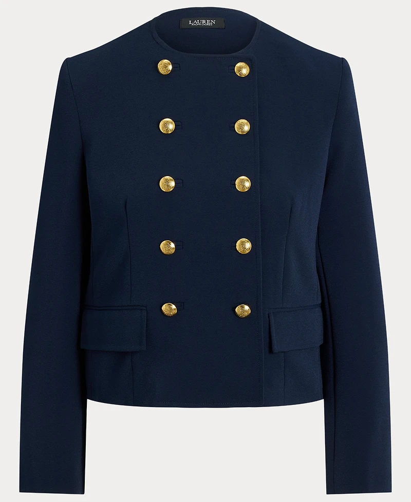 Lauren Ralph Women's Sable Crepe Double-Breasted Cropped Jacket