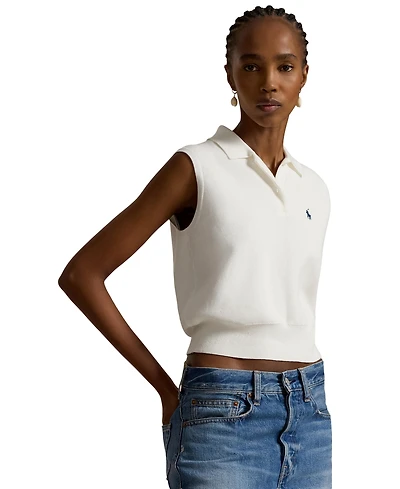 Polo Ralph Lauren Women's Ribbed Collar Sleeveless Sweater