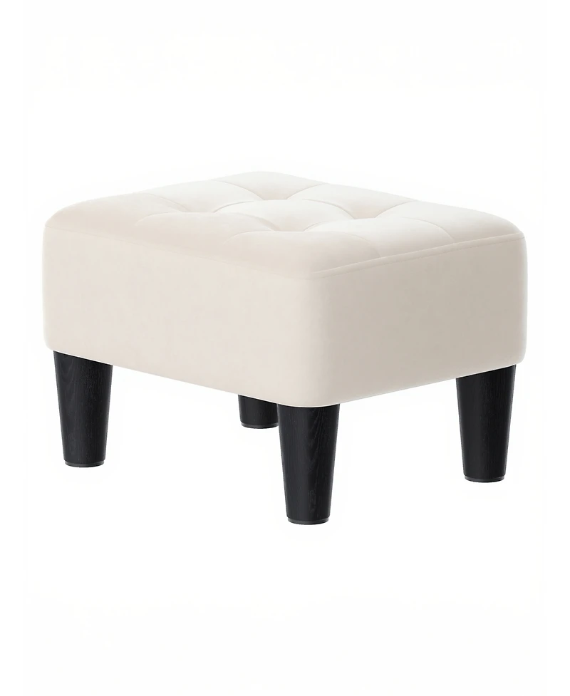 SongmicsHome Storage Ottoman, Velvet Footstool with Hidden Storage and Handle