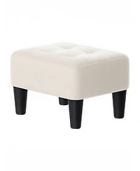 SongmicsHome Storage Ottoman, Velvet Footstool with Hidden Storage and Handle