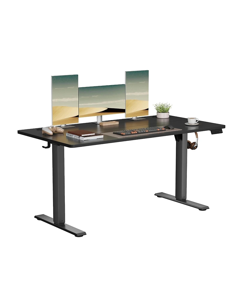 SongmicsHome Height Adjustable Desk, Electric Standing 4 Memory Heights, Sedentary Reminder