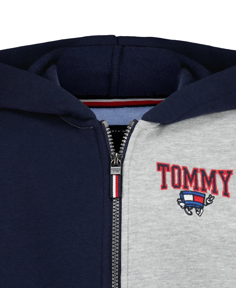 Tommy Hilfiger Boys' 4-20 Multi Mascot Graphic-Print Kangaroo-Pocket Zip Hoodie
