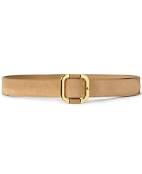 Lauren Ralph Leather Square Slide Buckle Wide Belt