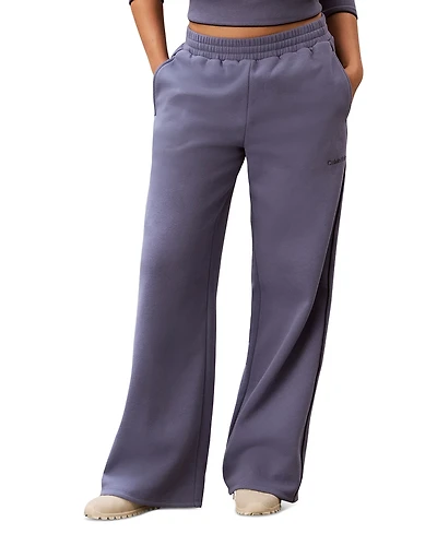 Calvin Klein Performance Women's Piped Wide-Leg Sweatpants