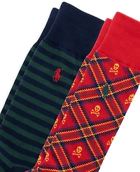 Polo Ralph Lauren Men's Tartan Skull Crew Socks, 2-Pack