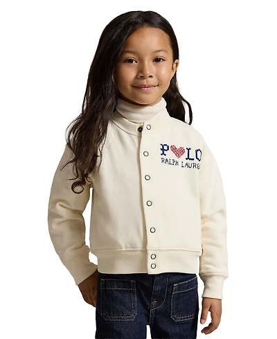 Polo Ralph Lauren Girls' 2T-6X Logo Fleece Cardigan