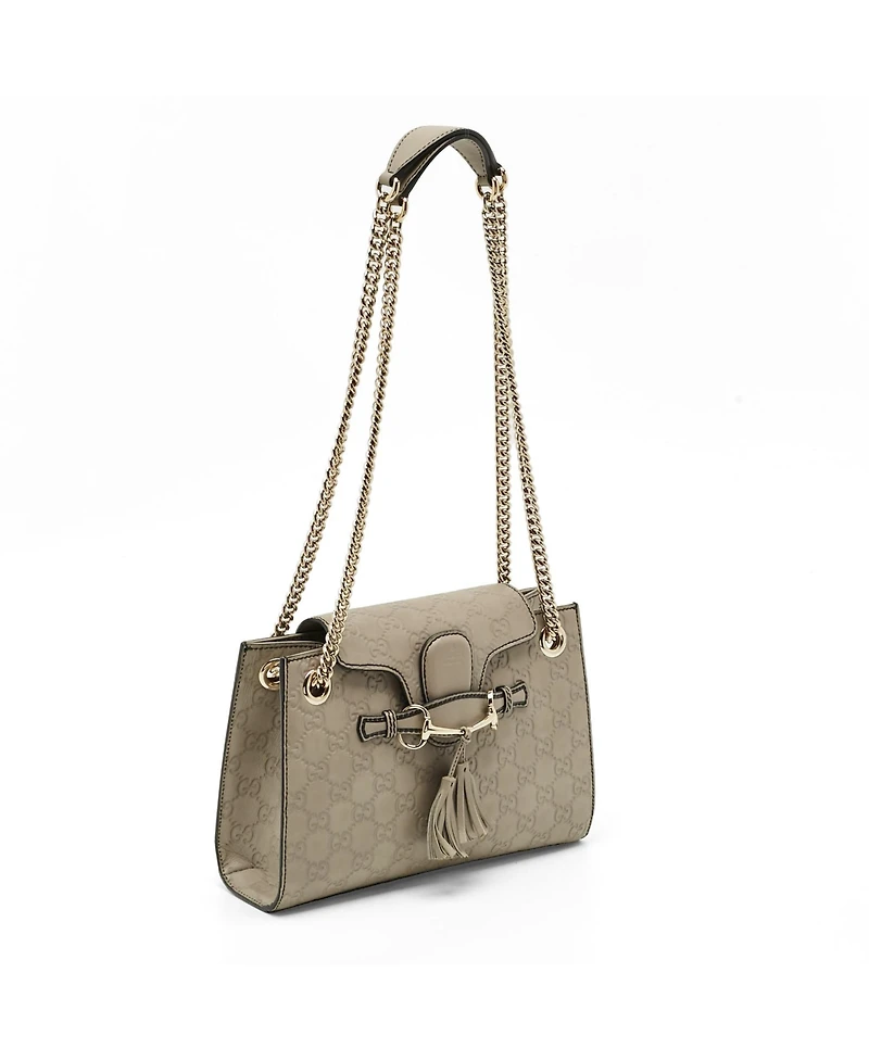 Pre-Owned Gucci Women's Emily Guccissima Leather Chain Shoulder Bag