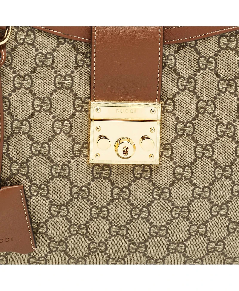 Pre-Owned Gucci Women's Padlock Gg Supreme Canvas Small Shoulder Bag