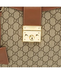 Pre-Owned Gucci Women's Padlock Gg Supreme Canvas Small Shoulder Bag