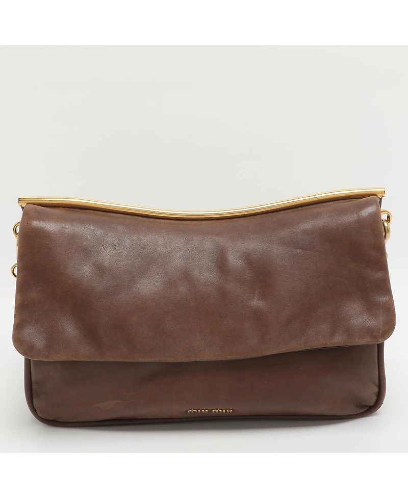 Pre-Owned Miu Miu Women's Frame Leather Chain Shoulder Bag