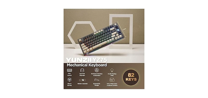 Ipason YZ75 Wireless Mechanical Rgb Gaming Keyboard for Pc, Mac, iOS, Android
