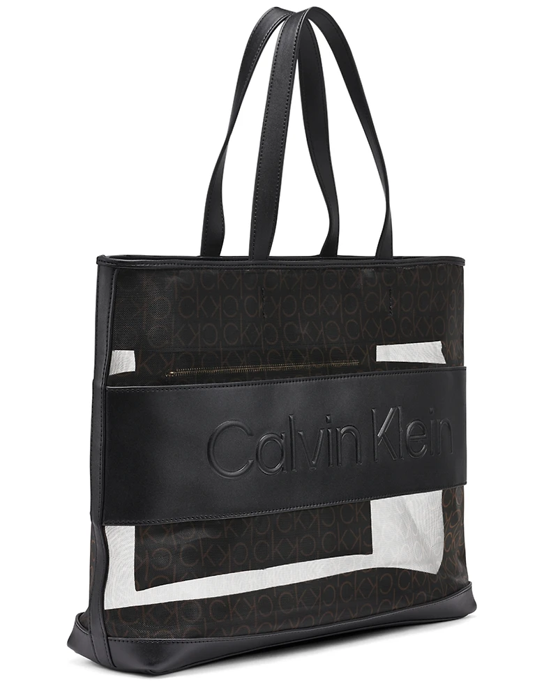 Calvin Klein Aurelia Signature Mesh Large Tote Handbag