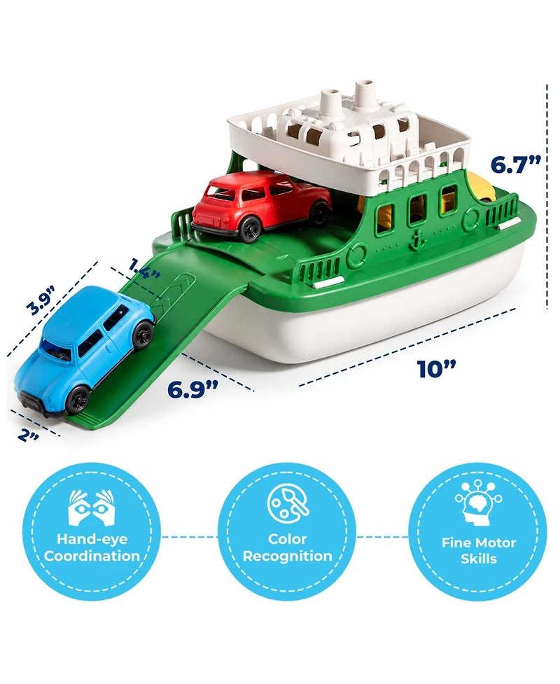 Sperric Toddler Boat Bath Toy Set for Toddlers, Carry Ship & 4 Mini Cars