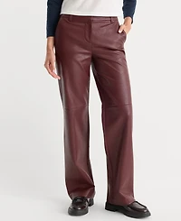 Good American Women's Better Than Leather Low-Rise Wide-Leg Faux Trousers