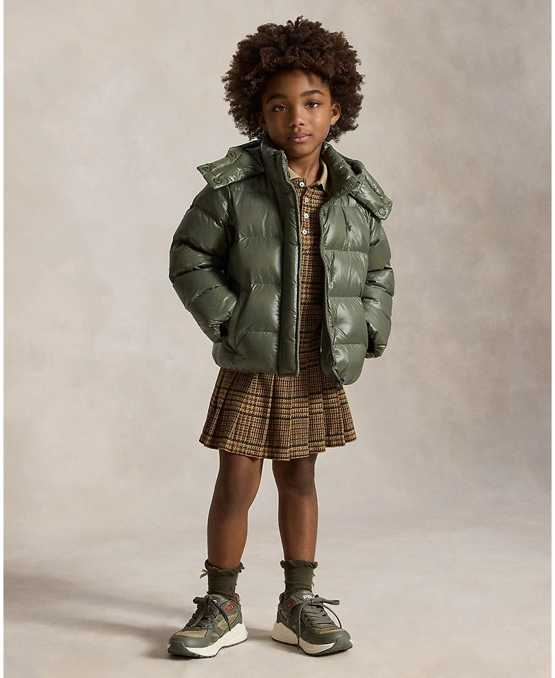 Polo Ralph Lauren Girls' 2T-6X Glossy Down Hooded Jacket