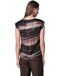 Donna Karan New York Women's Sleeveless Boat-Neck Striped Blouse