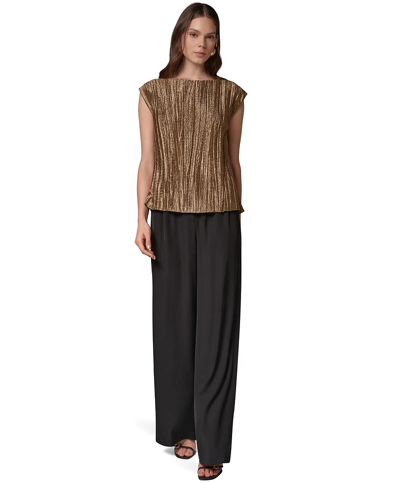 Donna Karan New York Women's Sleeveless Plisse Blouse