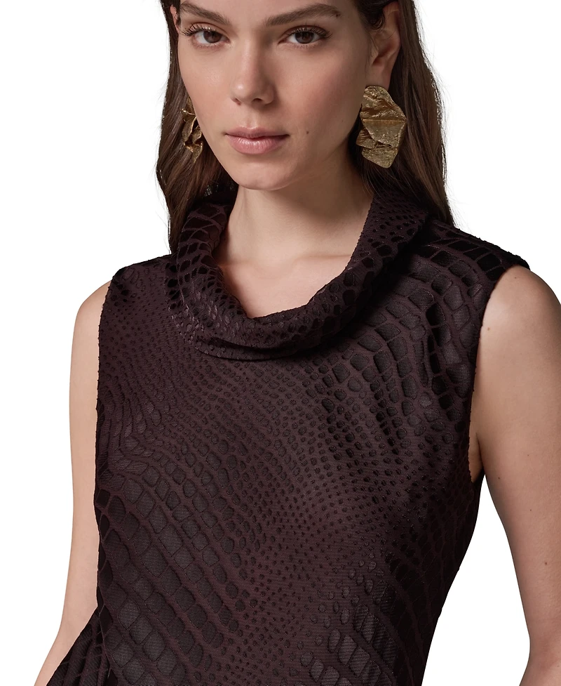 Donna Karan New York Women's Snake-Print Sleeveless Cowl-Neck Blouse