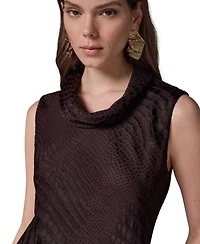 Donna Karan New York Women's Snake-Print Sleeveless Cowl-Neck Blouse