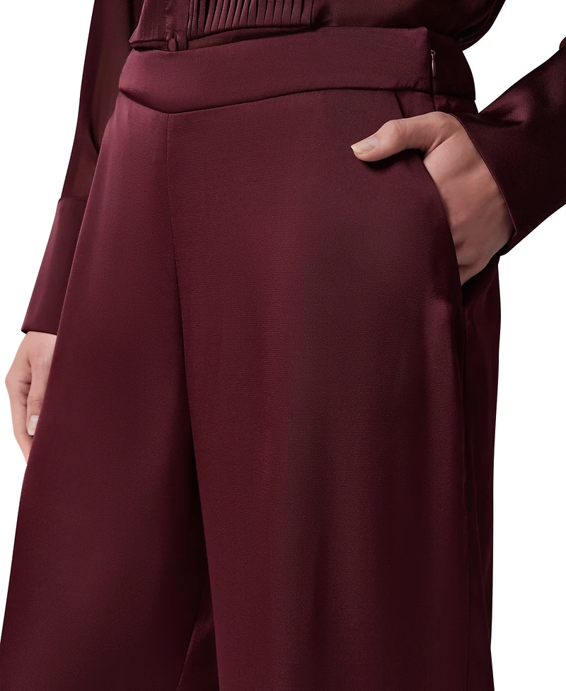 Donna Karan New York Women's Satin Wide-Leg Pants